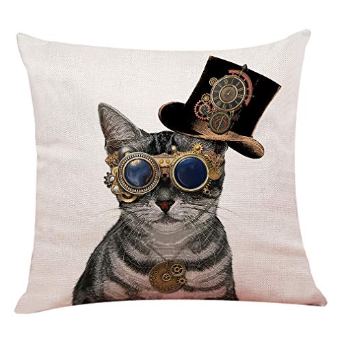 Pillow with steampunk cat