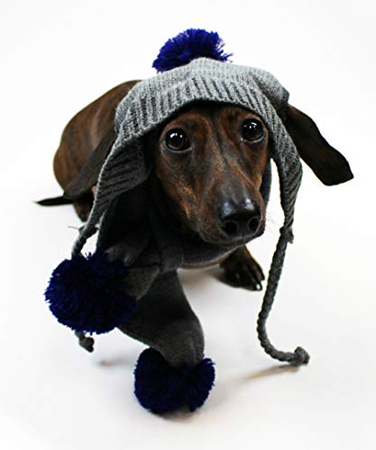 thumbnail image 2 of Winter Knitted Hat And Scarf Set For Dogs Cozy Pet Accessory Cold Weather Neck Warmer And Cap 2 of 14