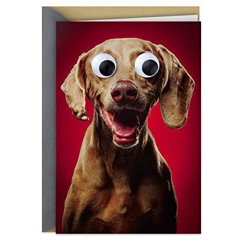 Googly eyes dog valentine card