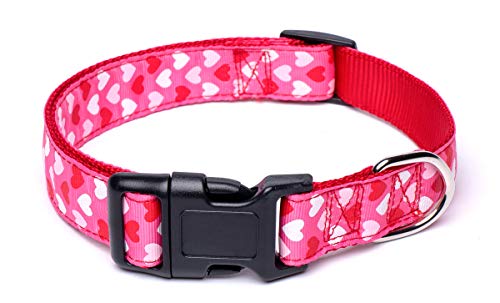 NEW Red Dog and Cat Collar in Valentines Hearts by Yellow Dog Design 