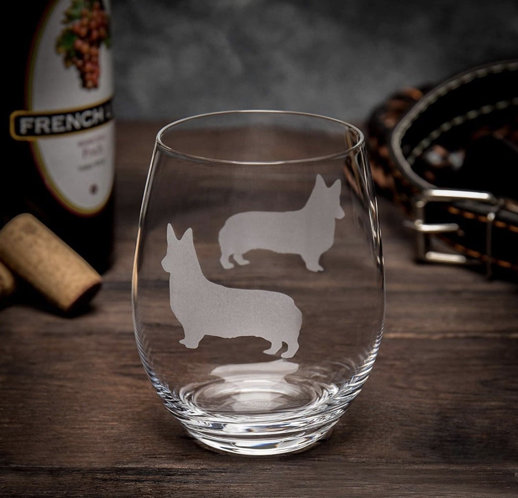 Inappropriate Wine Glasses Proud Parent Corgi Funny Stemmed