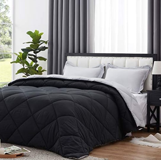 black quilted microfiber comforter