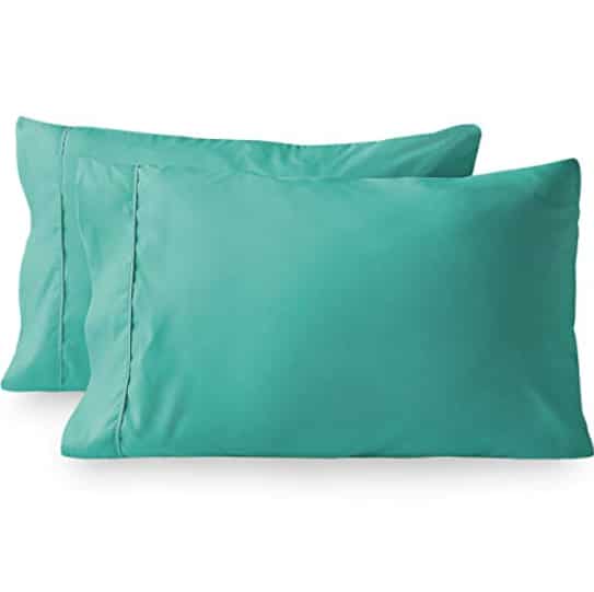 set of teal microfiber pillowcases