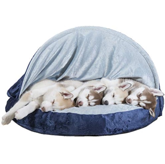 Furhaven Microvelvet Snuggery Orthopedic Dog Bed & Blanket