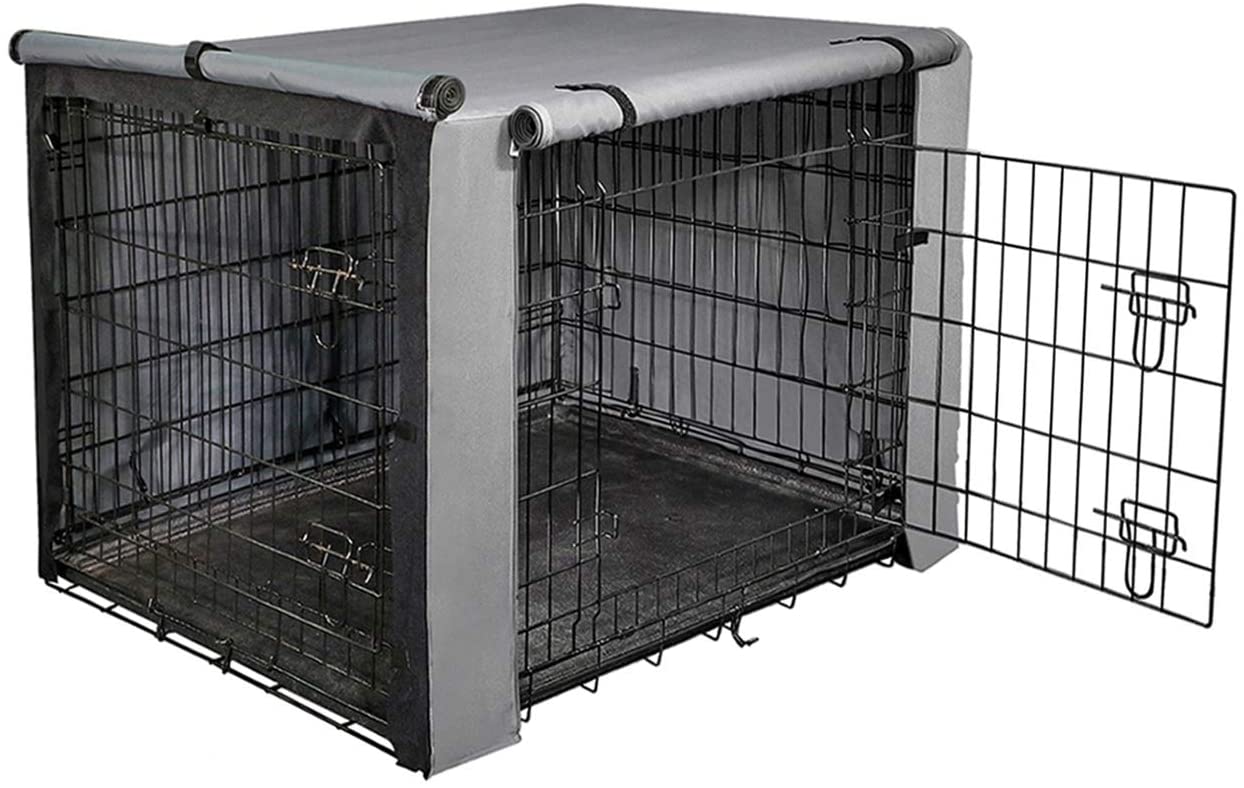 Non-Toxic Pet Dreams Breathable Dog Crate Cover for Double Door Wire Dog Kennel Khaki, 42-Inch Crate Cover Eco-Friendly Machine Washable 