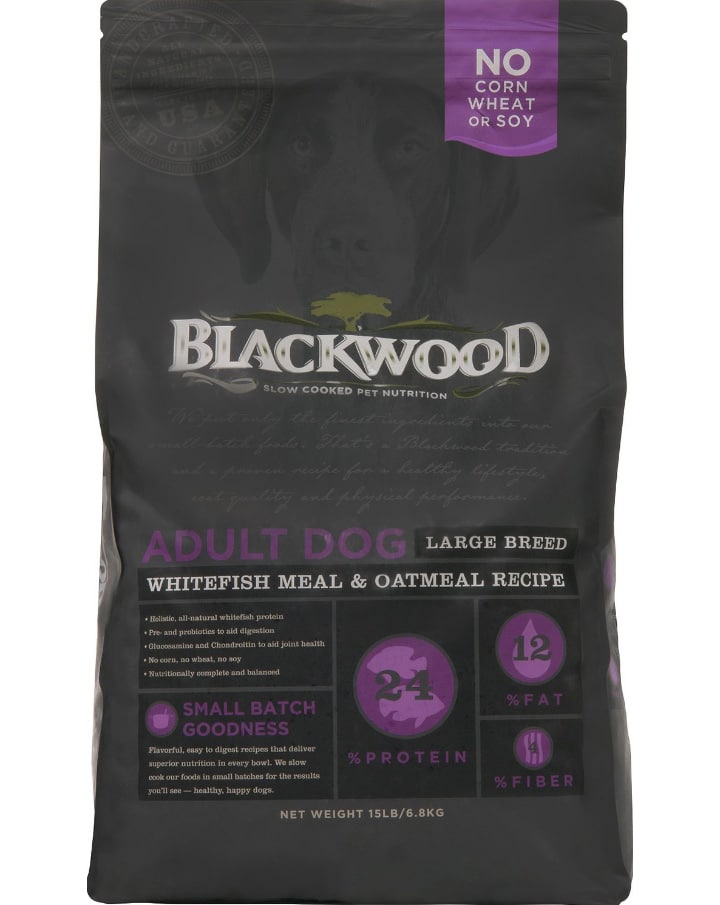 Blackwood Oats and Whitefish Meal recipe for large breeds
