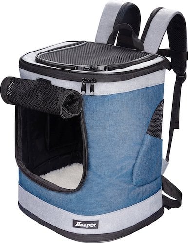 Blue canvas cat backpack from JesPet