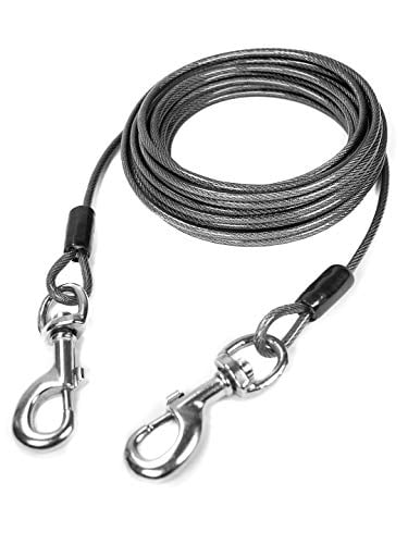 Black Taglory Training Lead for Dogs 20m Reflective Long Dog Rope Tie Out Dog Tether for Small Medium Large Dogs