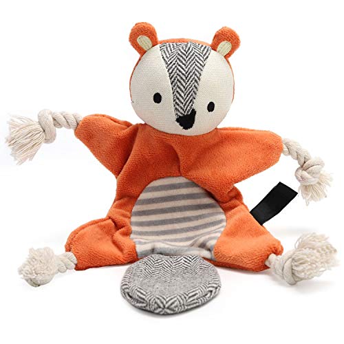 Vitscan Stuffless Squirrel with Rope Knot Dog Toy