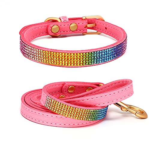 thumbnail image 2 of Sparkly Rhinestone Dog Collar - Soft Suede, Adjustable For Small Pets (XXS/XS/S/M) 2 of 14