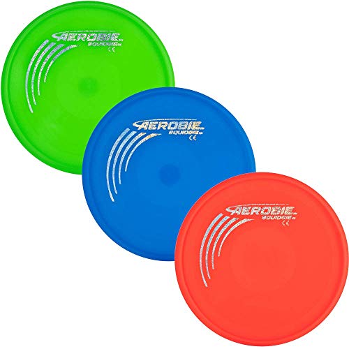 Aerobie Squidgie in three colors green, blue, red