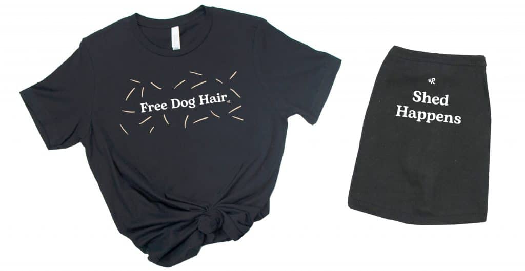 A matching set of shirts for pet parents and their pet