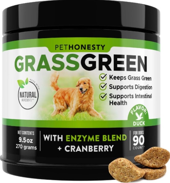 Jar of Grass Green with a Golden Retriever on the label
