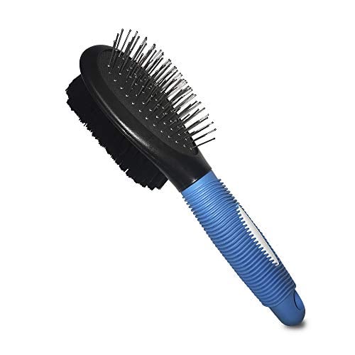 Blue BV dual-sided pin brush for cat grooming