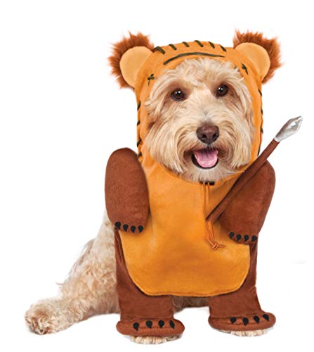 dog wearing Rubie's Star Wars Running Ewok Pet Costume