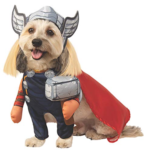 dog wearing Rubie's Marvel Walking Thor Pet Costume