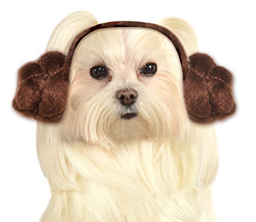 dog wearing Star Wars Dog Headband Princess Leia Buns