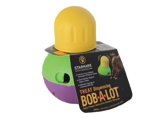 Colorful peanut-shaped treat dispensing toy