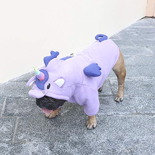 dog wearing purple Unicorn Dog Halloween Hoodie
