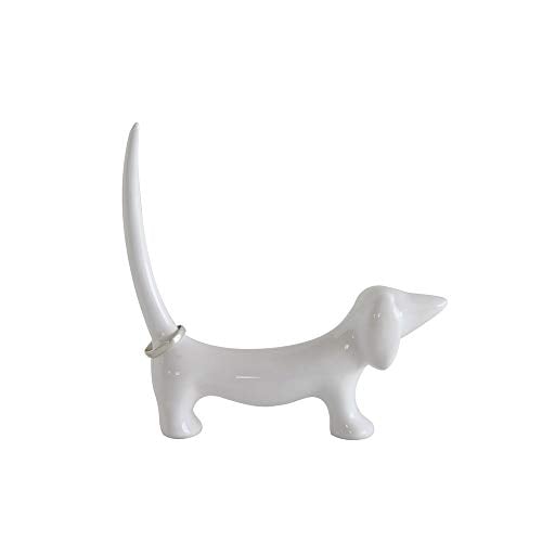 Ceramic dachshund ring holder