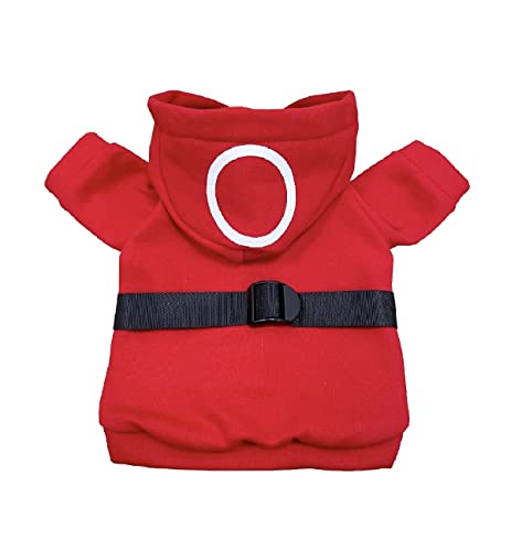 Red Squid Game guard costume for pets