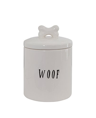 Creative Co-Op Ceramic Woof Dog Treat Jar