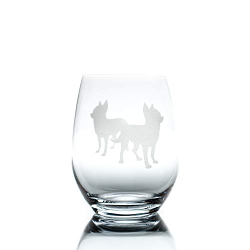Wine tumbler with Chihuahua engraving