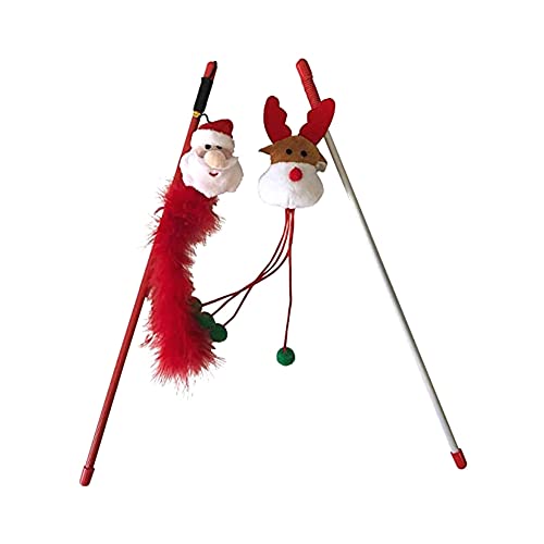 Santa and reindeer cat toys