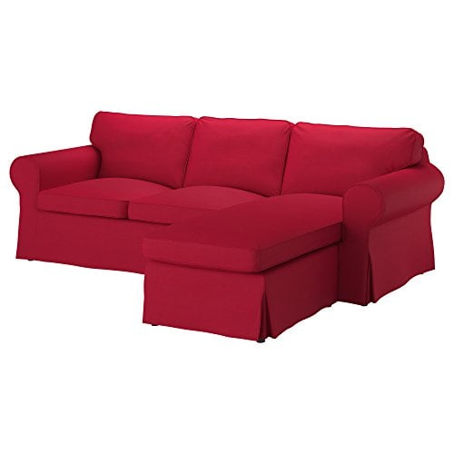 Ikea original Ektorp cover for pet friendly couch with chaise in red