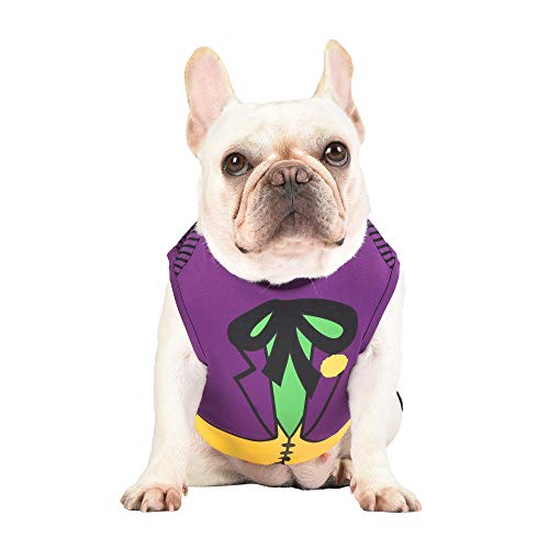 Dog in joker costume