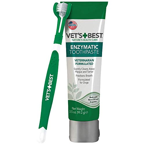 Vet’s Best Dog Toothbrush and Enzymatic Toothpaste Set (Vet Formulated)