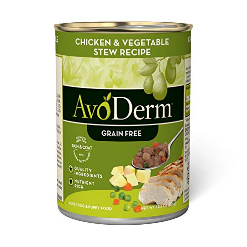 AvoDerm grain free chicken and vegetable stew recipe for dogs