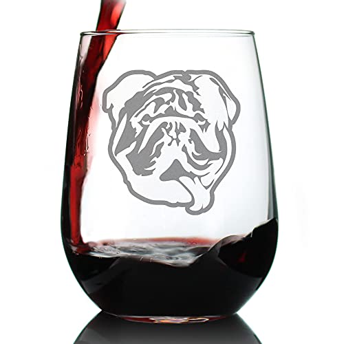 Wine tumbler with Bulldog etching