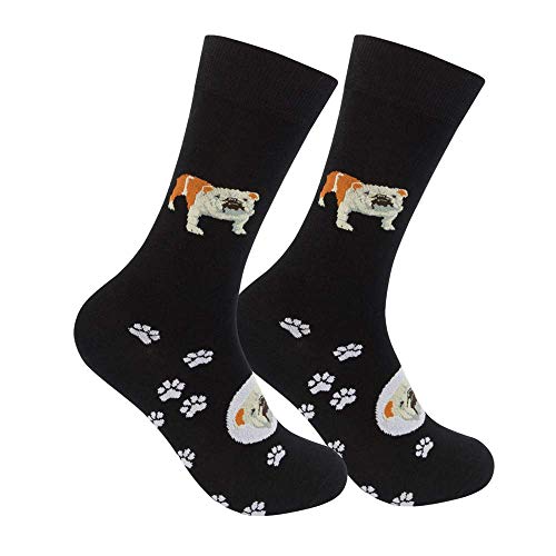 Black socks with Bulldogs and paw prints