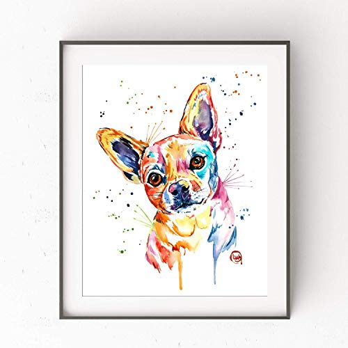 Chihuahua watercolor wall art