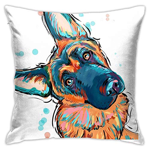 16x16 Multicolor Gift idea for German Shepherd Lover Shepherd Owner Life is Better with a German Shepherd Vintage Puppy Lover Throw Pillow 