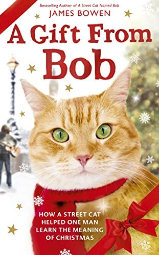 Book featuring cat in scarf: "A Gift from Bob"