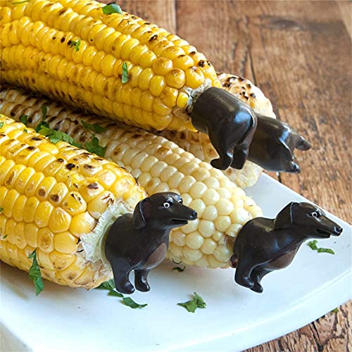 Corn holders in the shape of Dachshund front and back ends