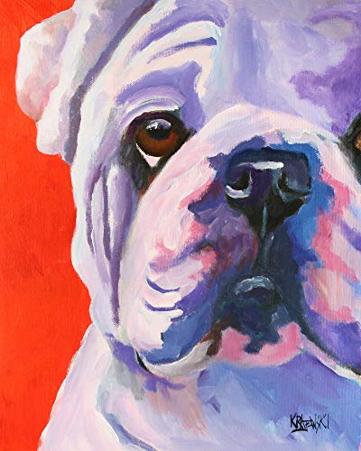 Stylized painting of an English Bulldog