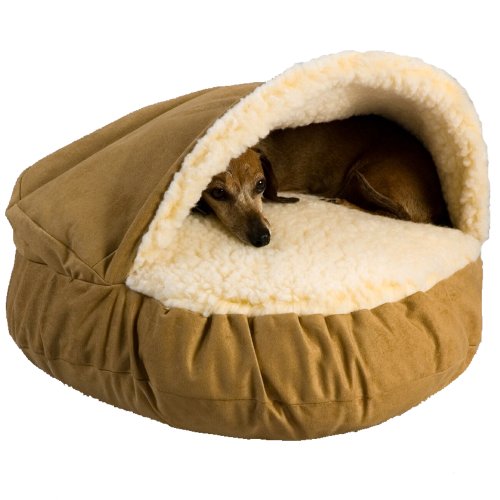 dog laying inside Snoozer Luxury Cozy Cave Pet Bed
