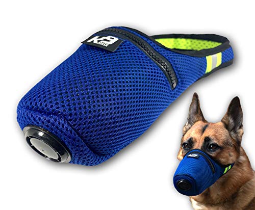 K9 Mask Air Filter Mask for Dogs from Shark Tank and German Shepherd wearing mask