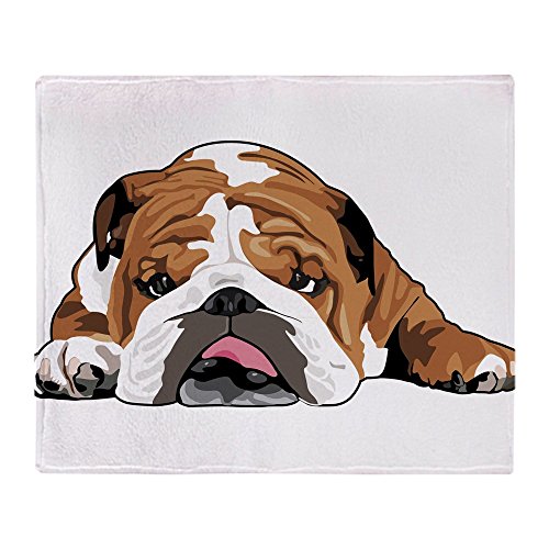 Bulldog fleece throw blanket