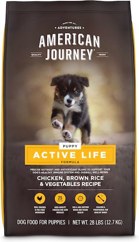 Bag of American Journey dry puppy food