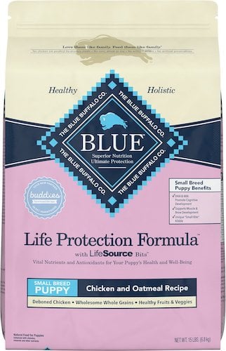 Bag of Blue Buffalo small-breed dry puppy food