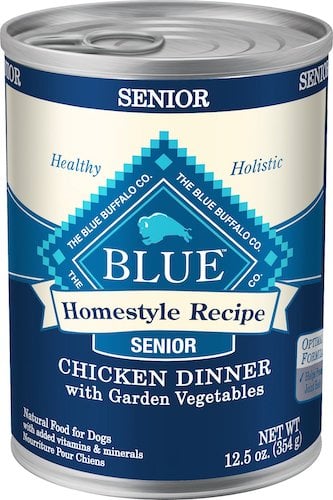 Blue canned senior dog food