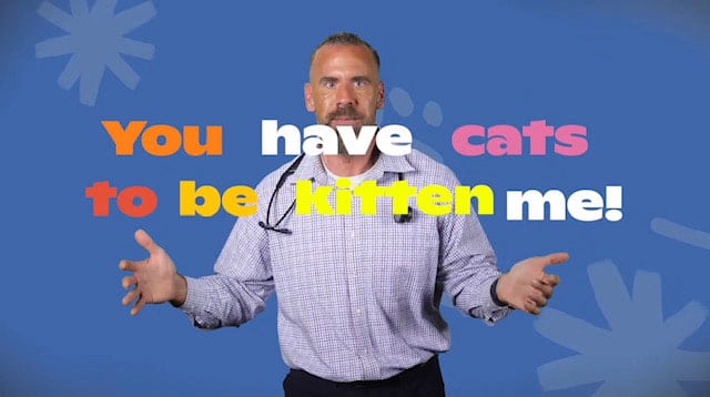 Dr. Adam Christman says, "You have cats be kitten me!"