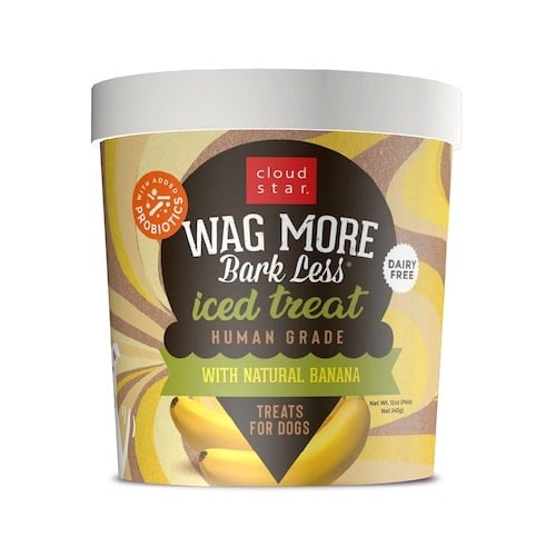 Wag More Banana dog ice cream container