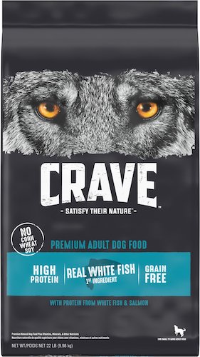 Bag of Crave dry dog food