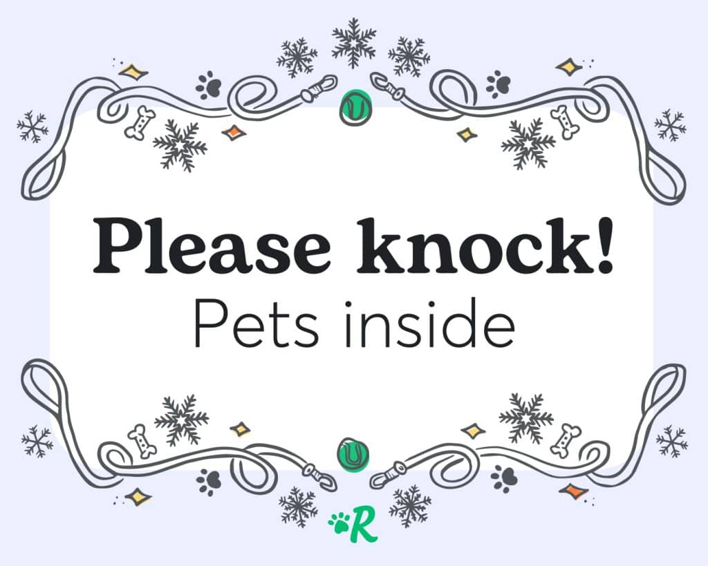 please knock pets inside door sign