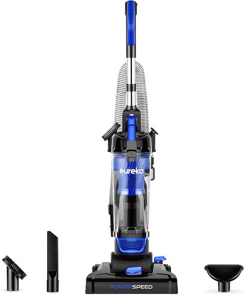 Black and blue Eureka pet vacuum